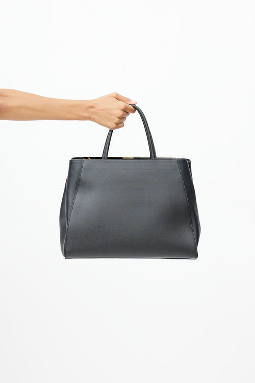 Fendi Black 
Gold 2Jours Leather Tote