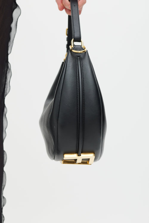 Fendi Black 
Gold Fendigraphy Leather Bag