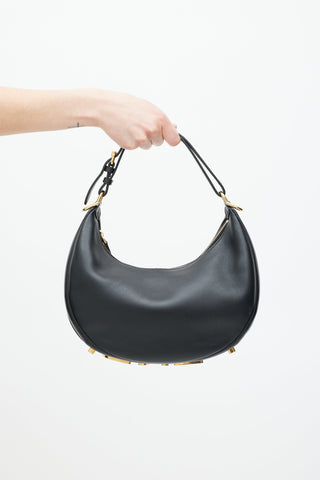 Fendi Black 
Gold Fendigraphy Leather Bag