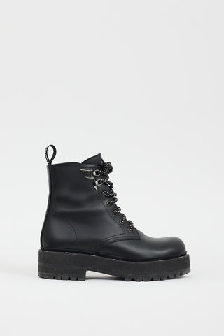 Fendi Black Leather Freedom Biker Boot