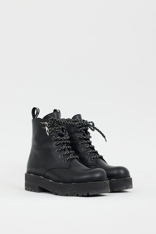 Fendi Black Leather Freedom Biker Boot