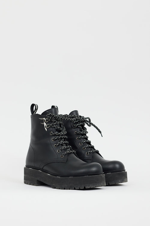 Fendi Black Leather Freedom Biker Boot