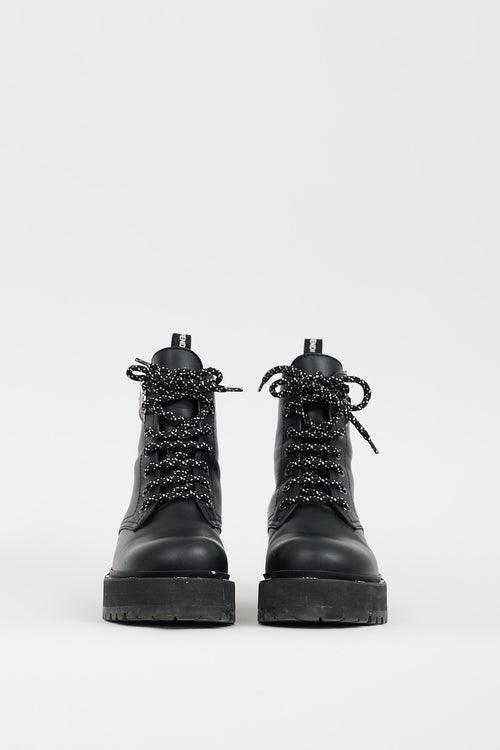 Fendi Black Leather Freedom Biker Boot