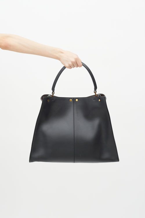 Fendi Black Leather Large X-Lite Peekaboo Bag