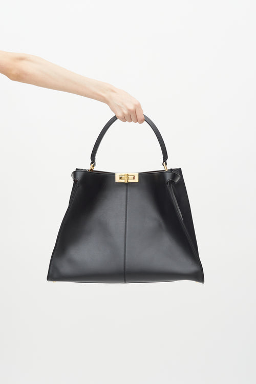 Fendi Black Leather Large X-Lite Peekaboo Bag