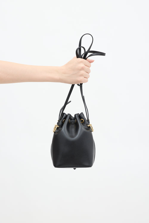 Fendi Black Leather Mon Tresor Bucket Bag