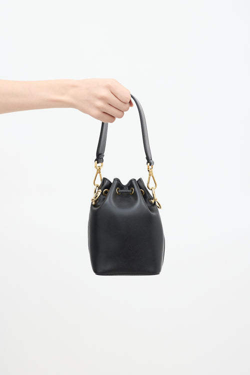 Fendi Black Leather Mon Tresor Bucket Bag