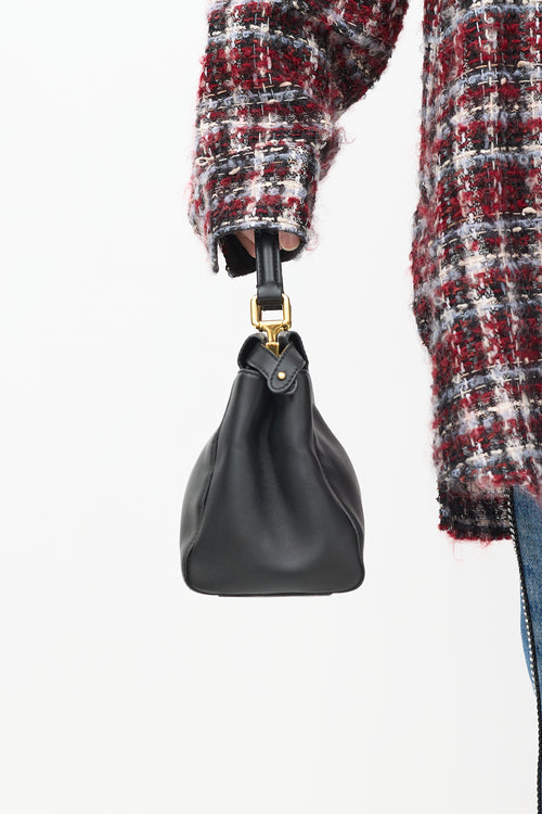 Fendi Black Leather Peekaboo Mini Bag