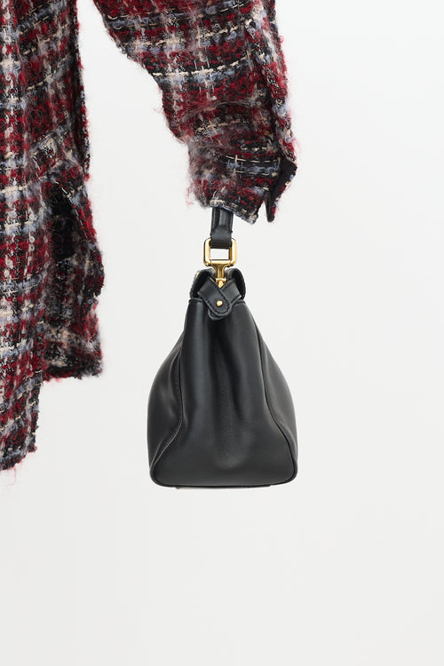 Fendi Black Leather Peekaboo Mini Bag