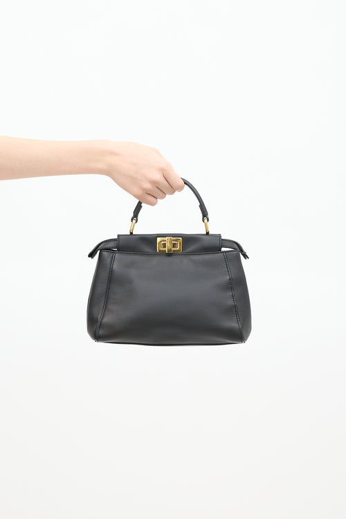 Fendi Black Leather Peekaboo Mini Bag