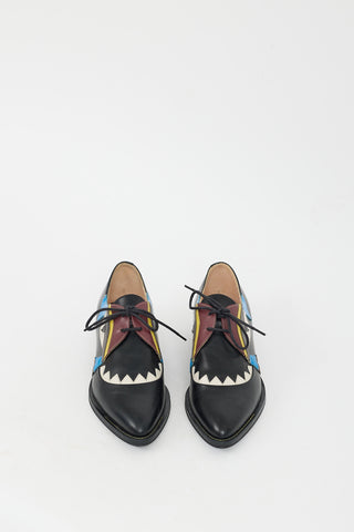 Fendi Black 
Multi Leather Monster Eye Oxford