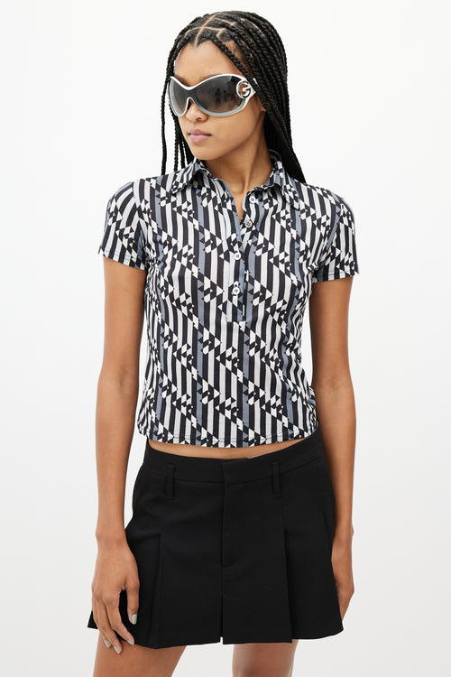 Fendi Black 
Multicolour Geometric Print Shirt