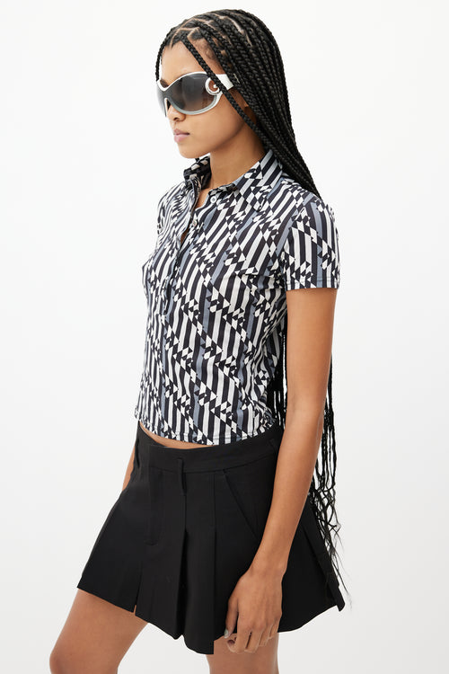 Fendi Black 
Multicolour Geometric Print Shirt