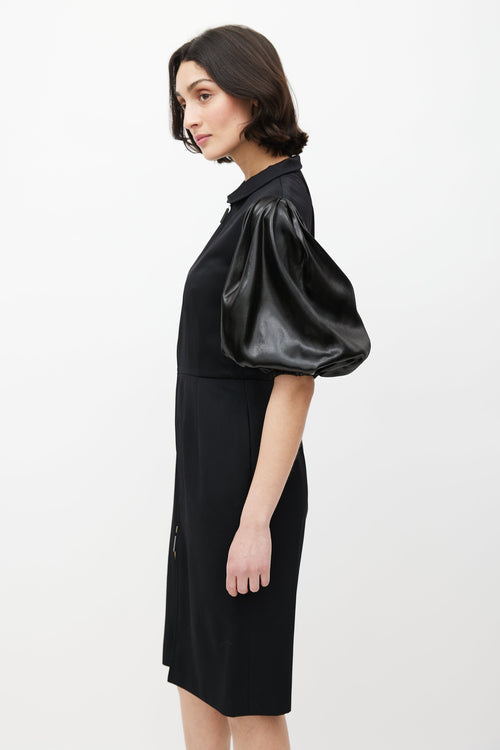 Fendi Black Puffed Sleeve Dress