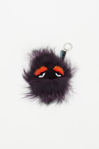 Fendi Purple Fur Bug Bag Charm