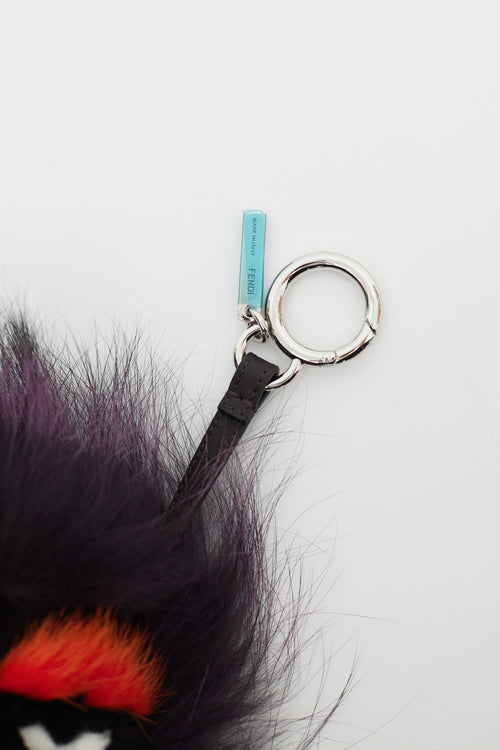 Fendi Purple Fur Bug Bag Charm