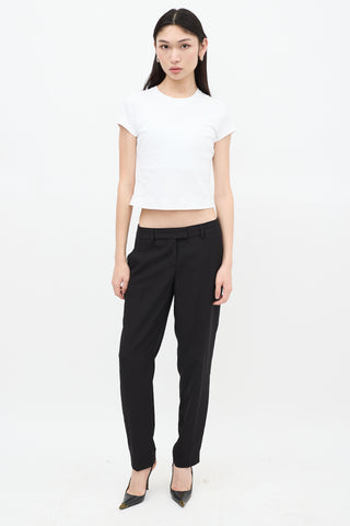 Fendi Black Tapered Pleated Trouser