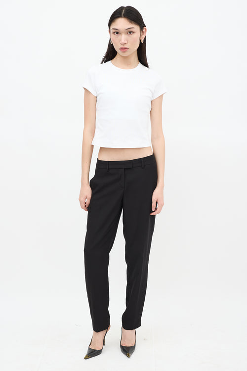 Fendi Black Tapered Pleated Trouser