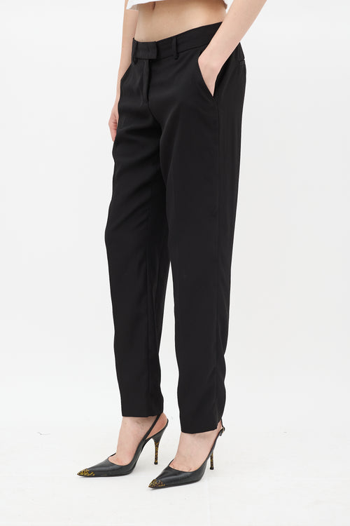 Fendi Black Tapered Pleated Trouser