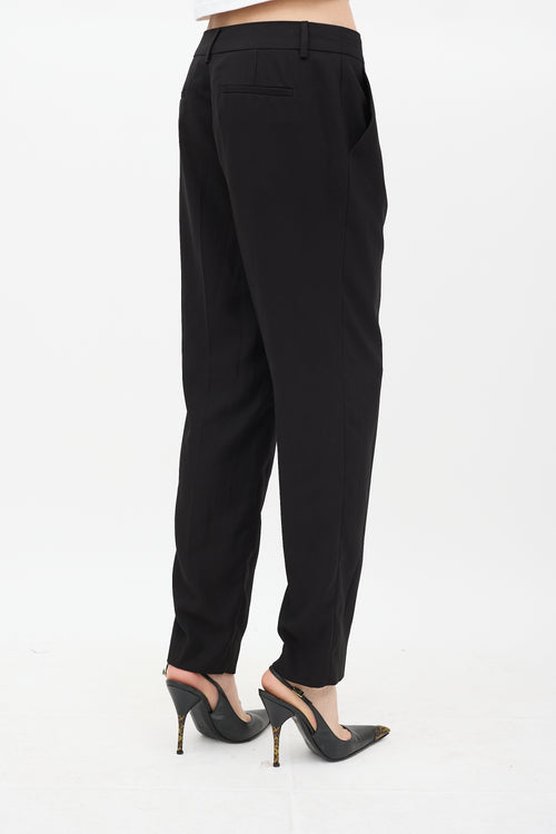 Fendi Black Tapered Pleated Trouser