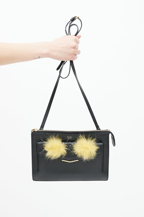 Fendi Black 
Yellow Monster Feather Bag