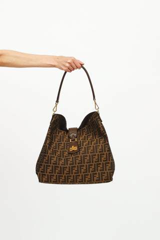 Fendi Zucca Print Canvas Turnlock Bag