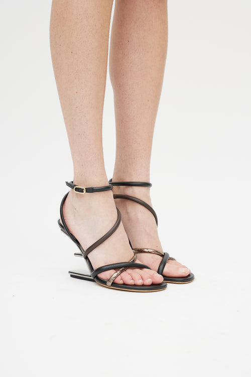 Fendi Brown 
Multicolour First Strappy Sandal