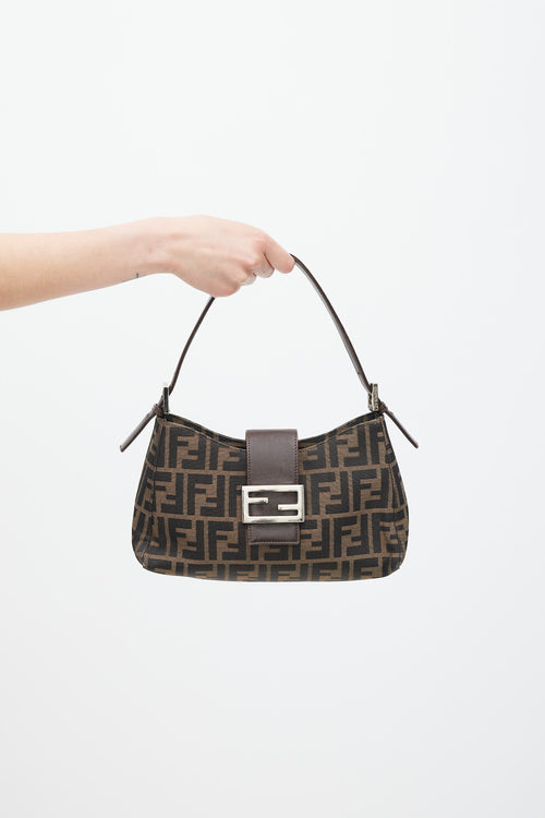 Fendi Brown 
Black FF Monogram Shoulder Bag