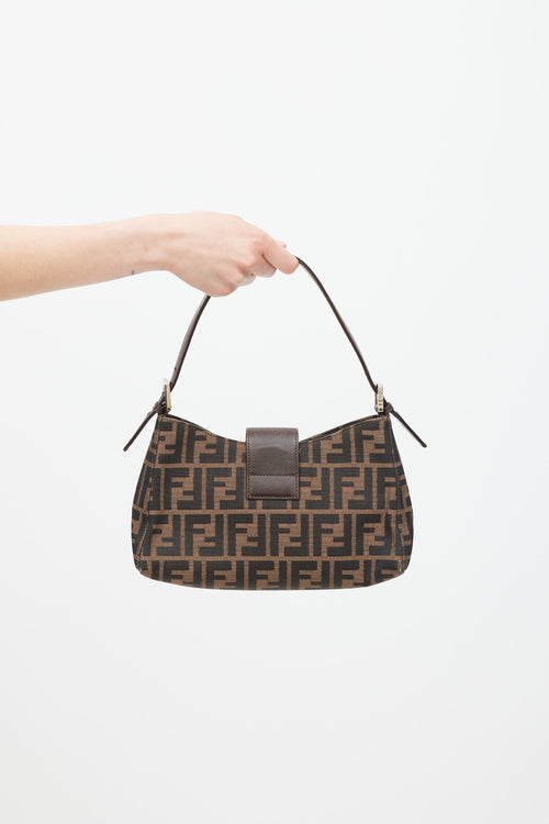 Fendi Brown 
Black FF Monogram Shoulder Bag