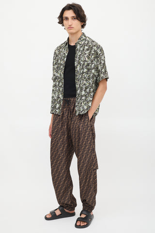 Fendi Brown 
Black Forever Fendi FF Monogram Lounge Pants