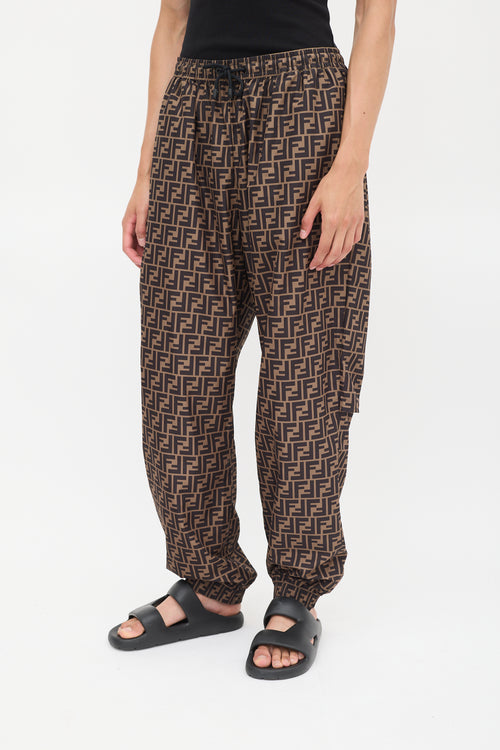 Fendi Brown 
Black Forever Fendi FF Monogram Lounge Pants