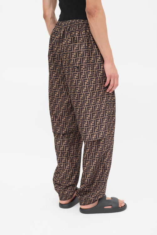 Fendi Brown 
Black Forever Fendi FF Monogram Lounge Pants