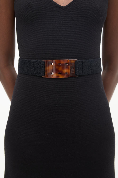 Fendi Brown 
Black Logo Belt