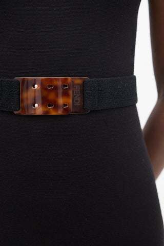 Fendi Brown 
Black Logo Belt