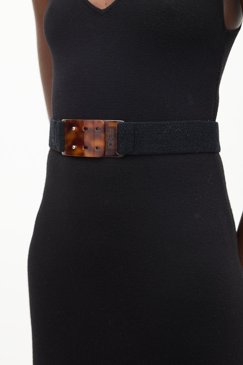 Fendi Brown 
Black Logo Belt