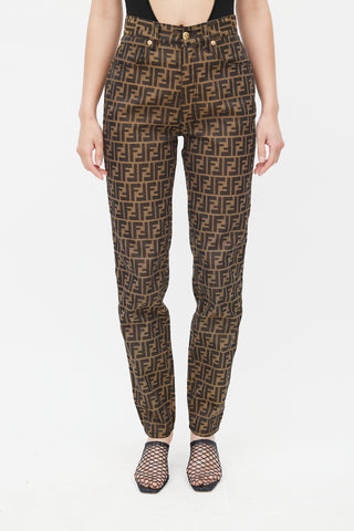 Fendi Brown 
Black Monogram Slim Trouser