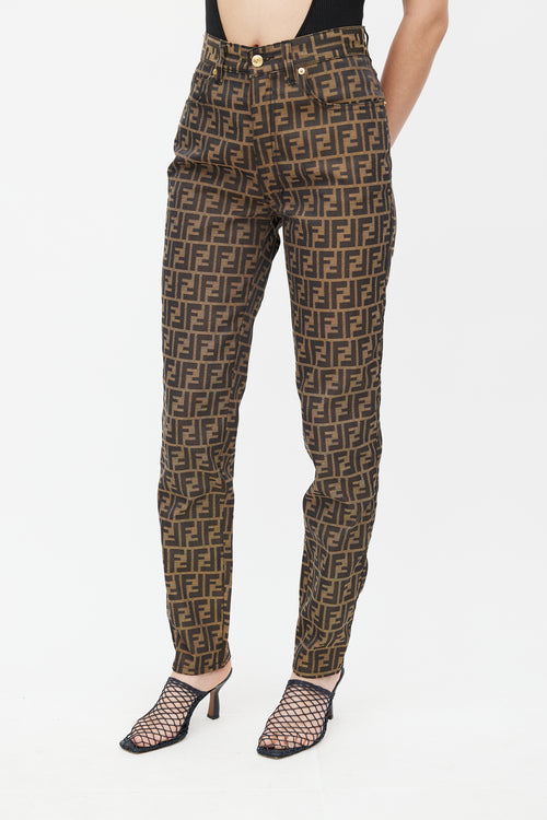 Fendi Brown 
Black Monogram Slim Trouser