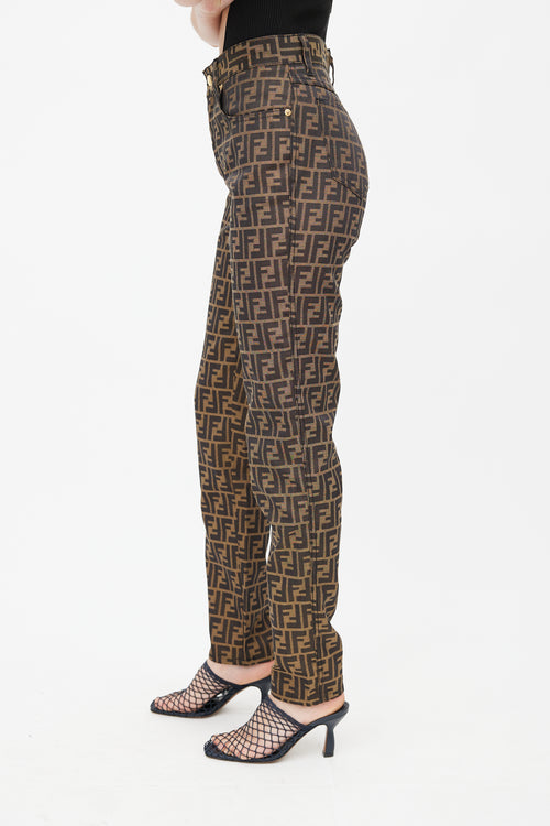 Fendi Brown 
Black Monogram Slim Trouser