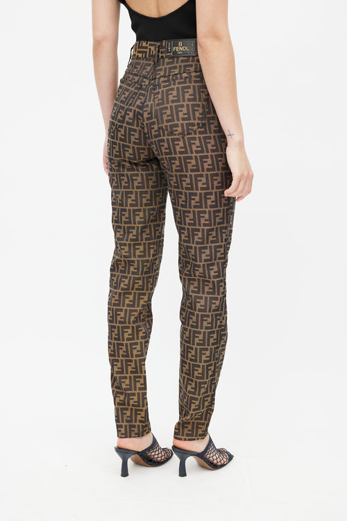 Fendi Brown 
Black Monogram Slim Trouser