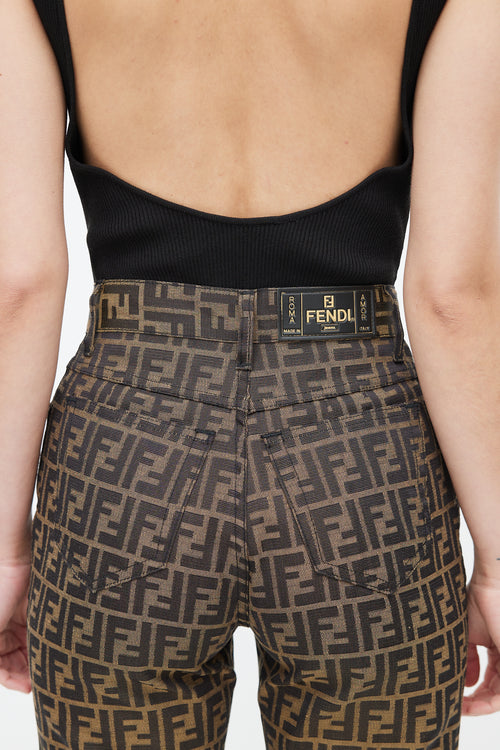 Fendi Brown 
Black Monogram Slim Trouser