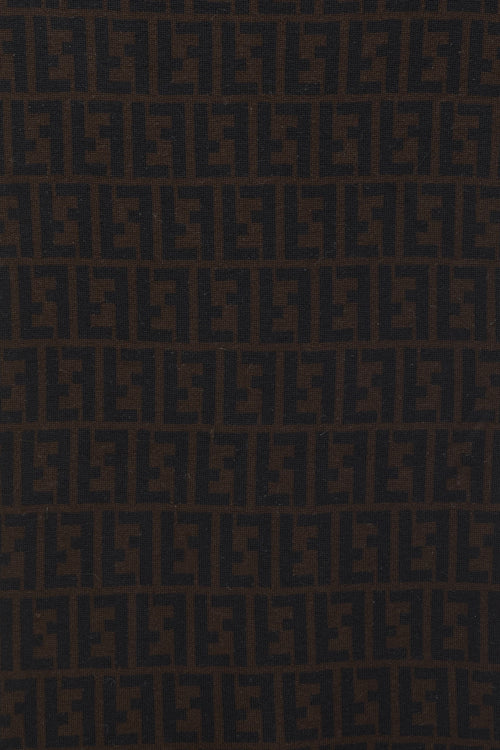 Fendi Black and Brown Zucca Monogram Scarf