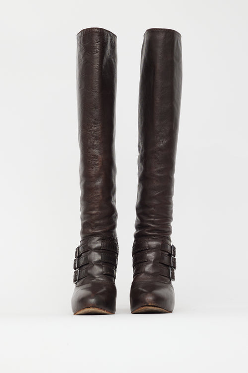 Chloé Brown Leather Boot