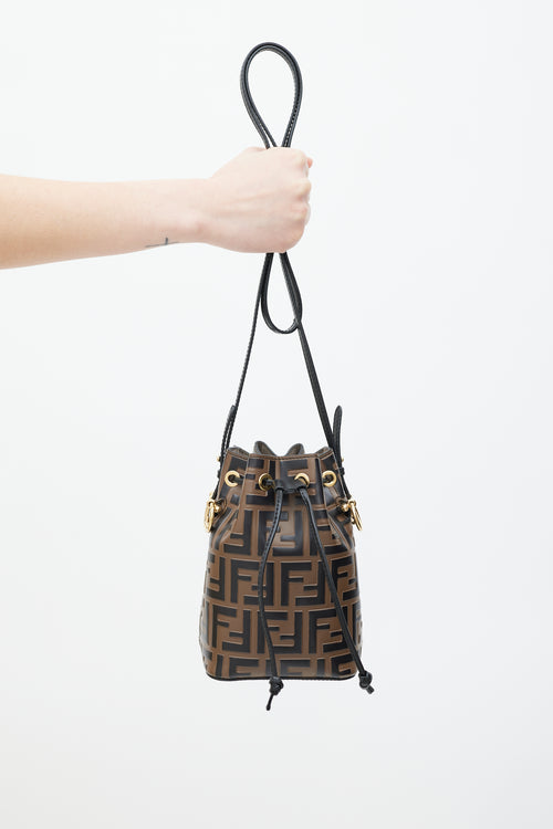 Fendi Brown Leather Mont Tresor Bucket Bag