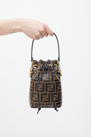 Fendi Brown Leather Mont Tresor Bucket Bag