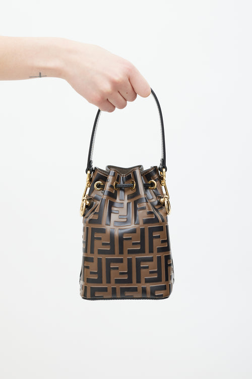 Fendi Brown Leather Mont Tresor Bucket Bag