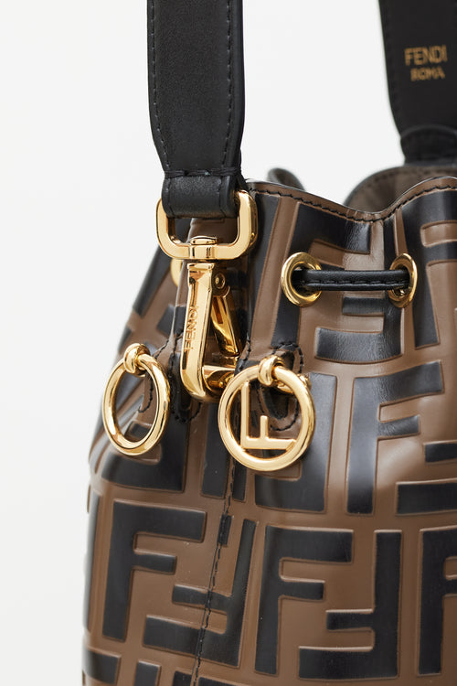 Fendi Brown Leather Mont Tresor Bucket Bag