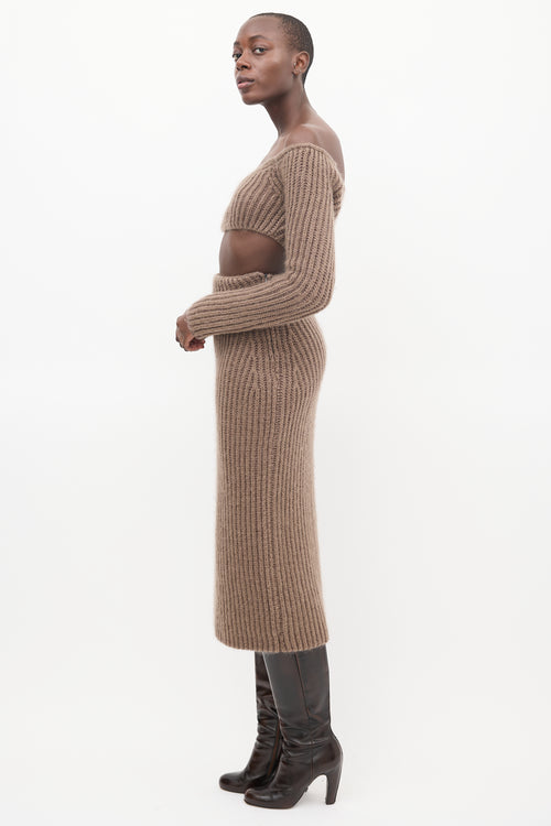 Fendi Brown Mohair Knit Top