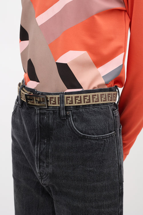 Fendi Brown FF Monogram Belt