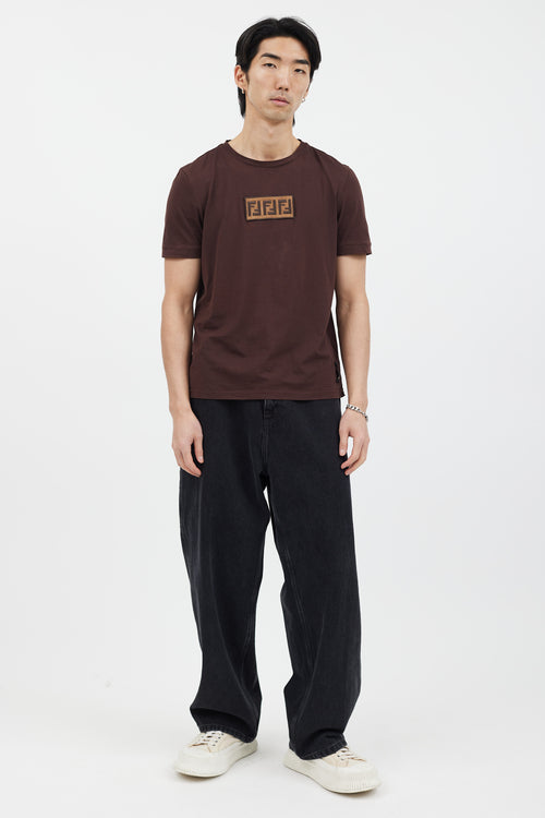 Fendi Brown Monogram Logo T-Shirt