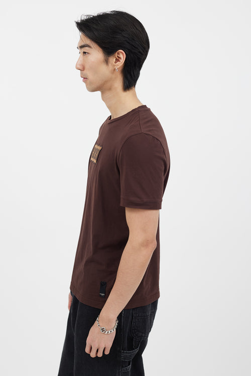 Fendi Brown Monogram Logo T-Shirt